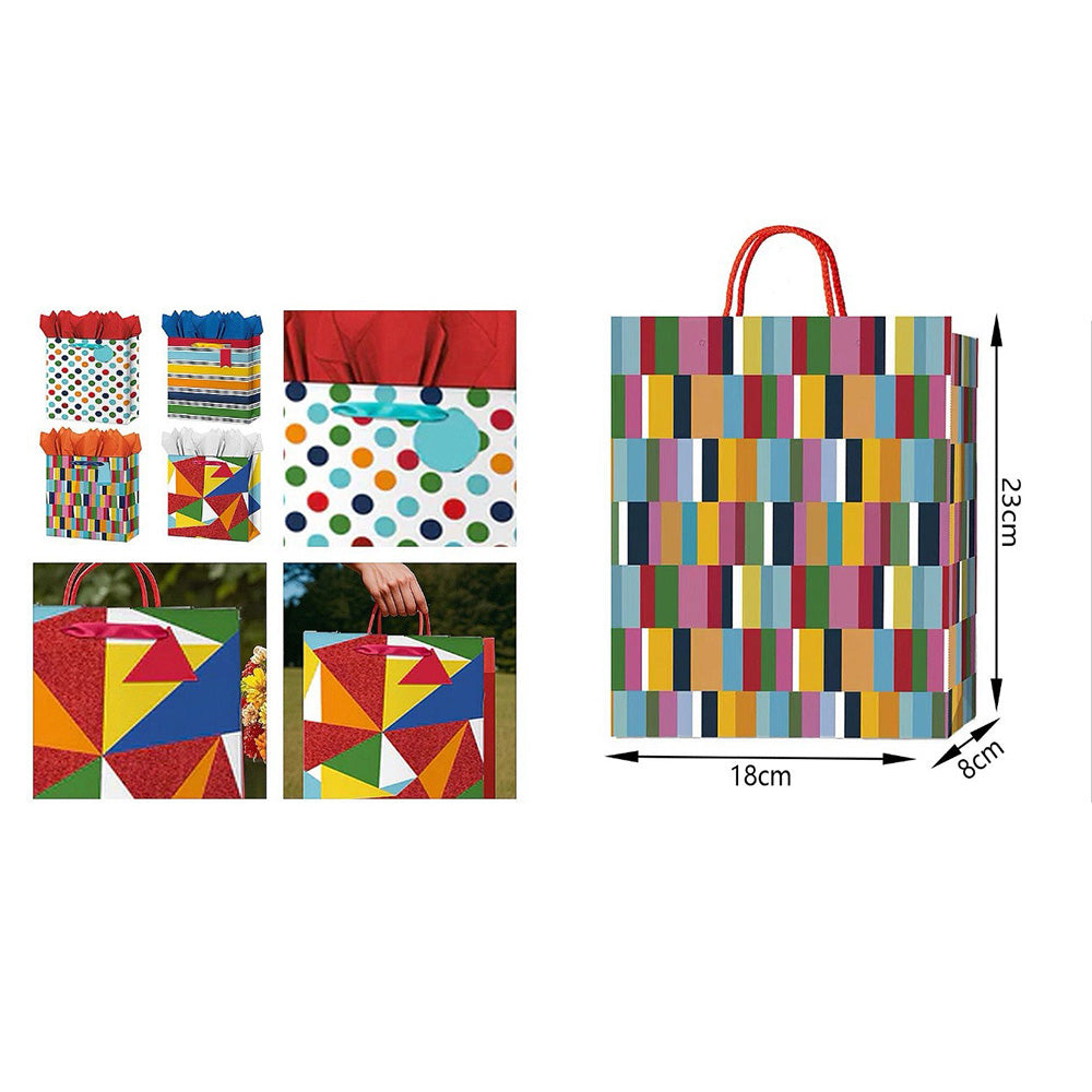 Χάρτινη Σακούλα Πολύχρωμη 23χ18χ8 εκ 4 Σχέδια - 1 Τμχ