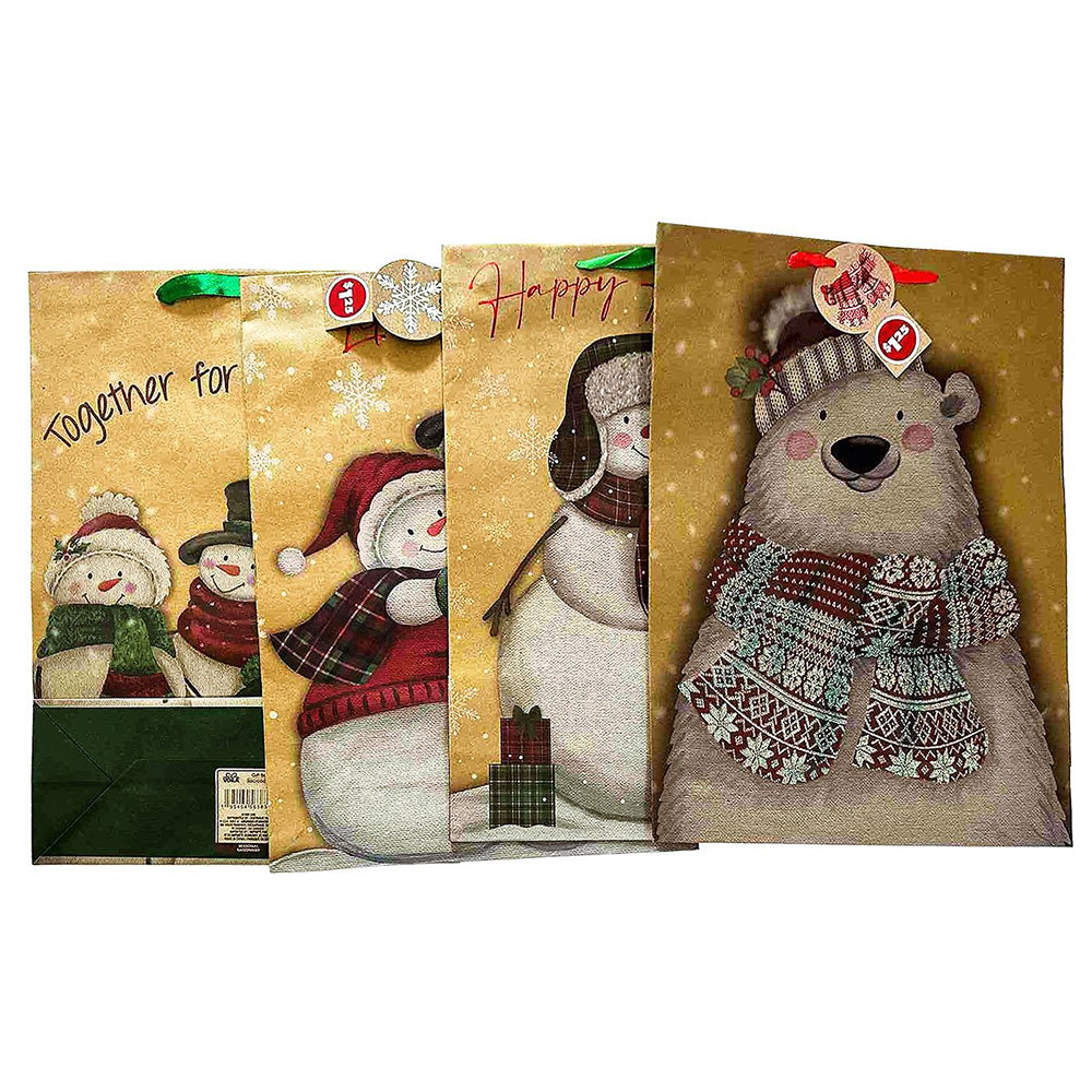 Χριστουγεννιάτικη Χάρτινη Τσάντα Δώρου 46x33x13 εκ – 4 Σχέδια (1 τμχ)