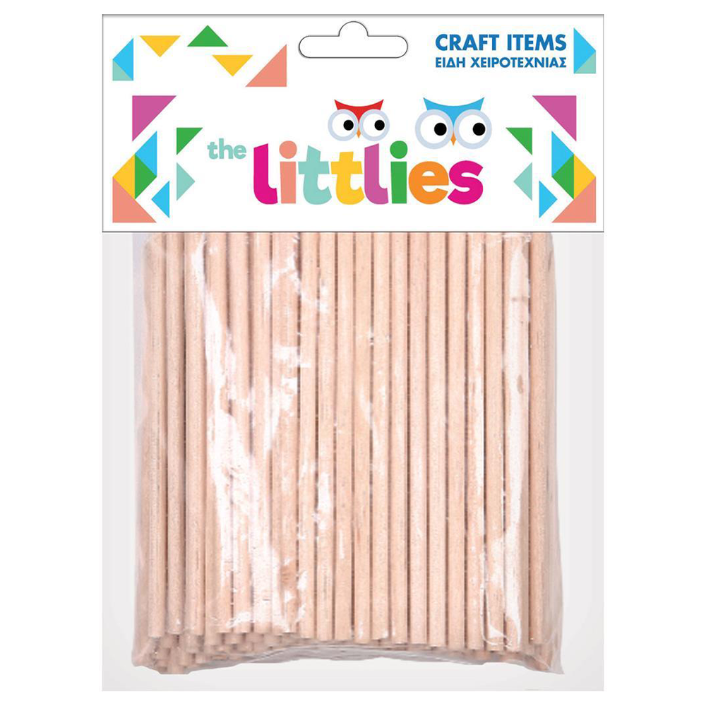 THE LITTLIESThe Littlies Ξυλάκια Κυλινδρικά Χειροτεχνίας  4χ100mm 100 Τμχ.papell.gr