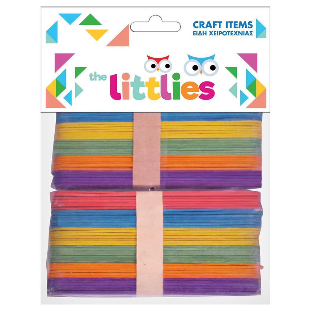 THE LITTLIESThe Littlies Ξυλάκια Χρωματιστά Χειροτεχνιάς 150 mm 80 Τεμάχιαpapell.gr