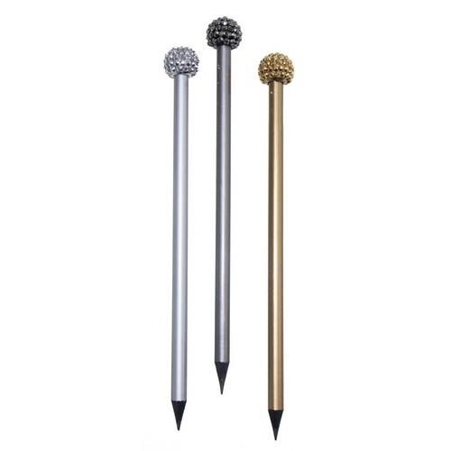 Μολυβι Μαυρο Ξυλο 3Χρ Μεταλλικα Διαμαντακι Tesoro