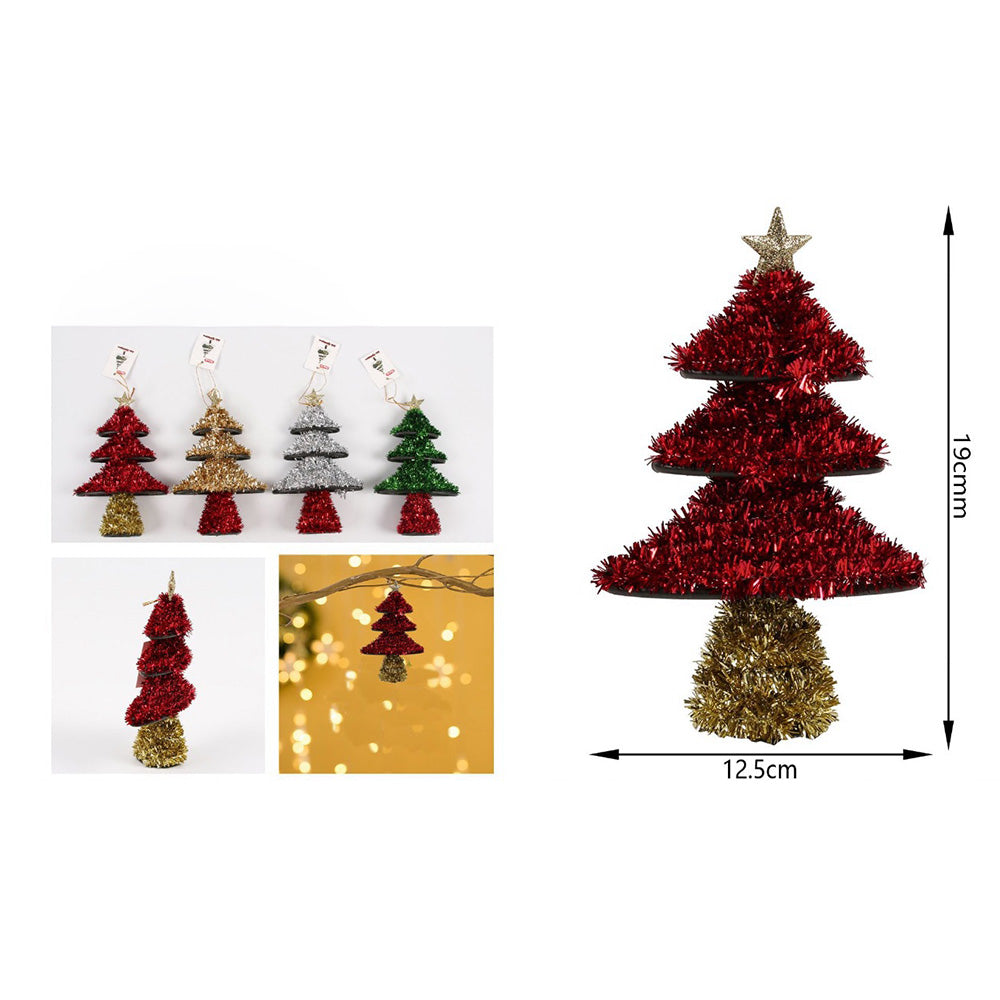 Χριστουγεννιάτικο Διακοσμητικό Δεντράκι 12,5x19εκ Διάφορα Χρώματα -1τμχ