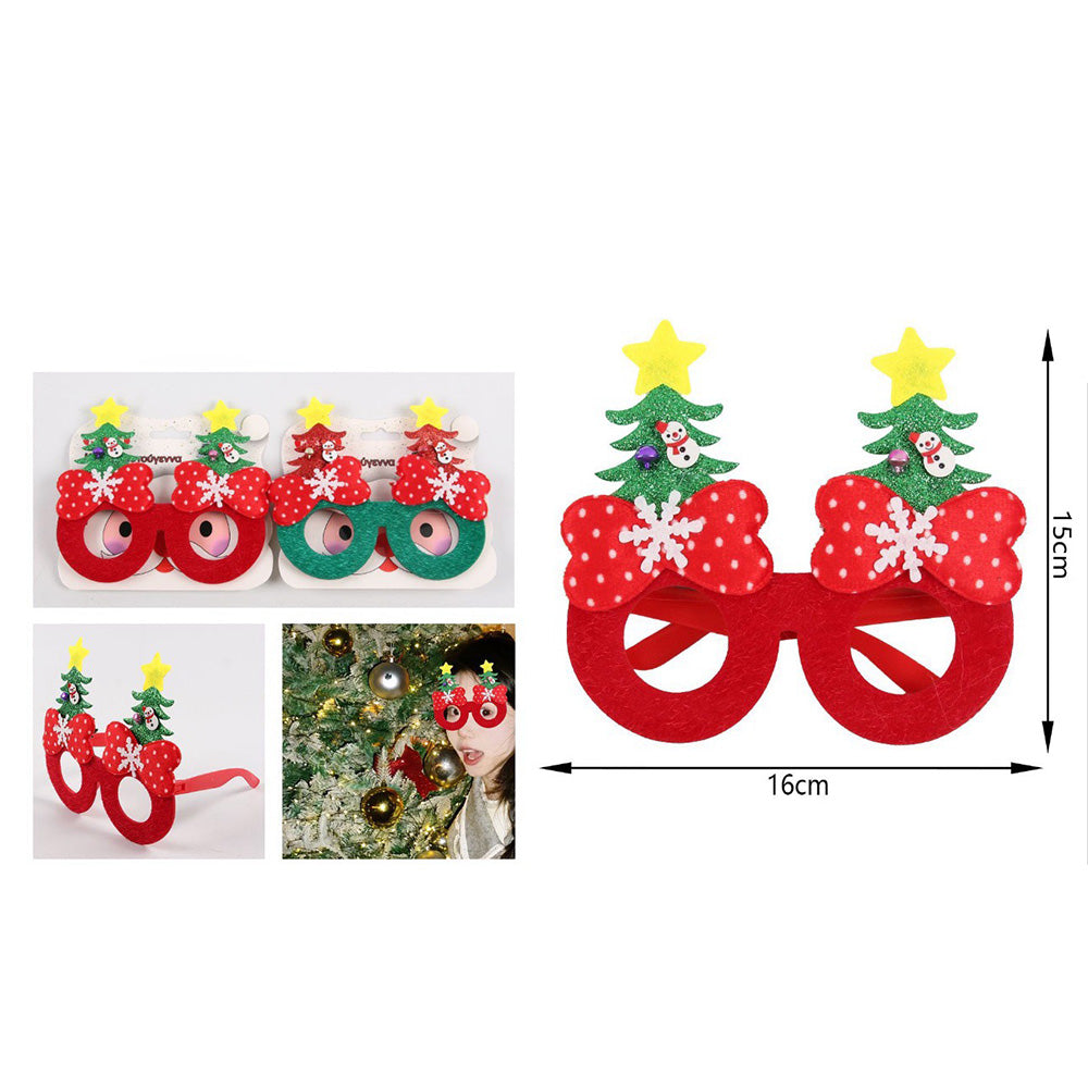 Χριστουγεννιάτικα Γυαλιά Με Φιόγκο & Δεντράκι 15x16εκ 2 Χρώματα -1τμχ