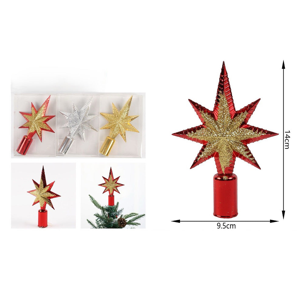 Χριστουγεννιάτικη Κορυφή Άστρο 14x9.5εκ Διάφορα Χρώματα -1τμχ