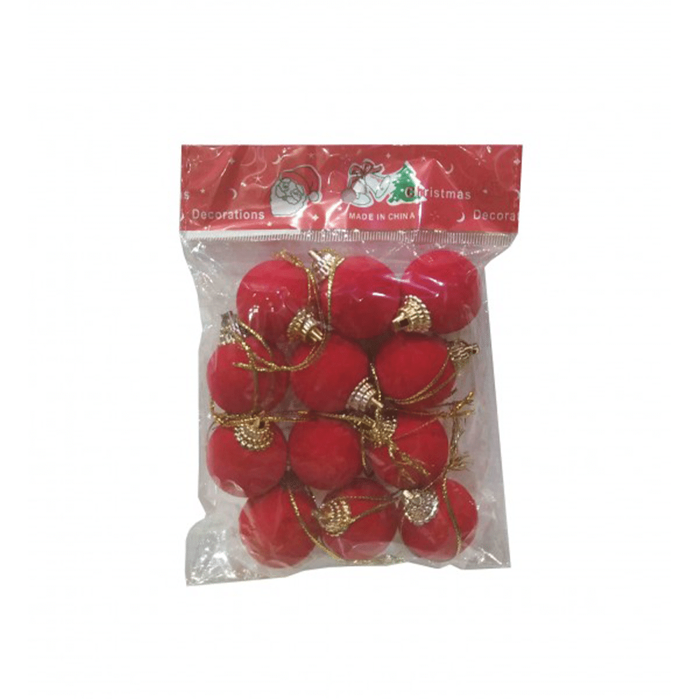 Χριστουγεννιατικες Μπαλες Κοκκινες 12 Τμχ 3,5 Εκ
