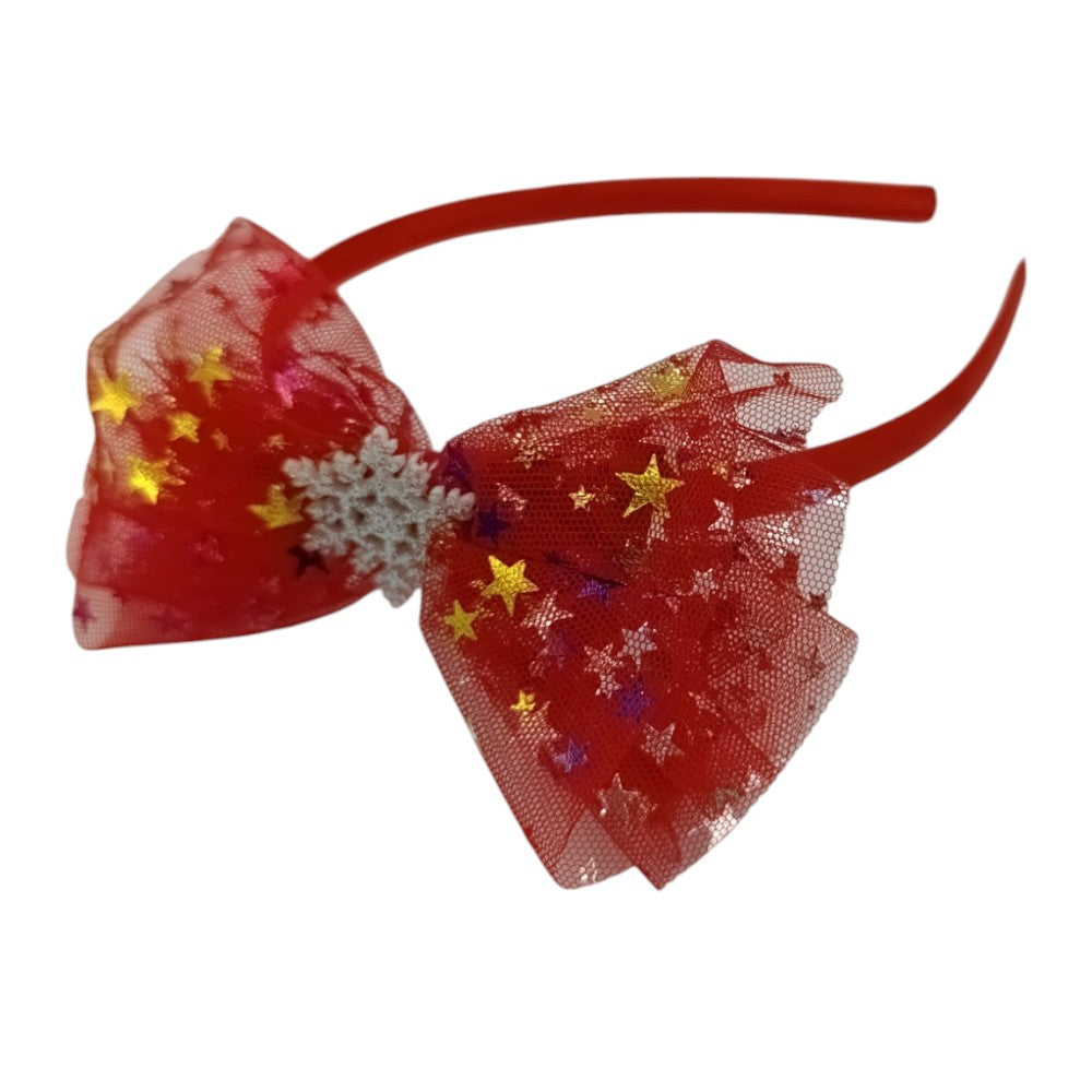 Χριστουγεννιάτικη Στέκα Κόκκινη Φιόγκος Με Αστεράκια 4 Σχέδια- 1Τμχ