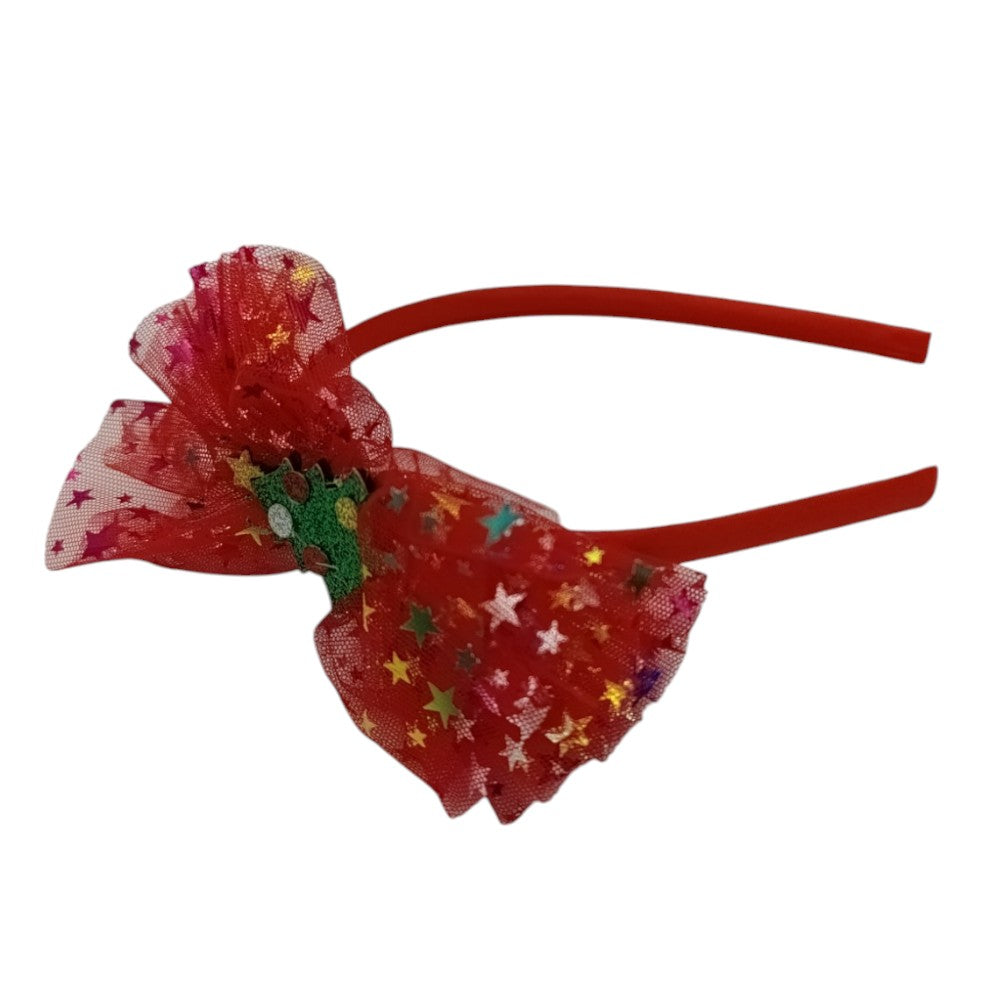 Χριστουγεννιάτικη Στέκα Κόκκινη Φιόγκος Με Αστεράκια 4 Σχέδια- 1Τμχ