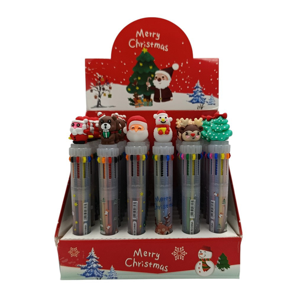 Χριστουγεννιάτικο Στυλό 10 Χρώματα 6 Σχέδια -1τμχ