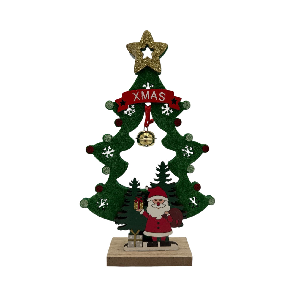 Χριστουγεννιάτικο Επιτραπέζιο Διακοσμητικό Δεντράκι Τσόχινο 23εκ – 2 Σχέδια (1 Τμχ)