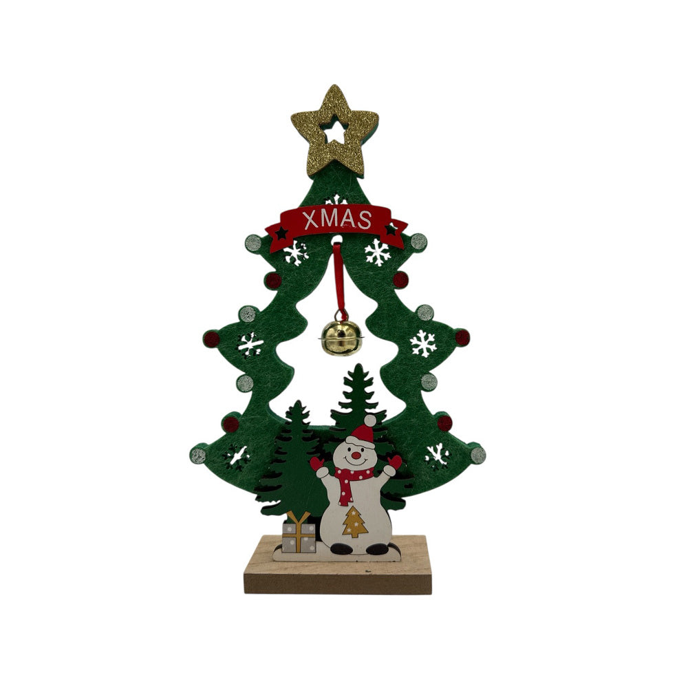 Χριστουγεννιάτικο Επιτραπέζιο Διακοσμητικό Δεντράκι Τσόχινο 23εκ – 2 Σχέδια (1 Τμχ)