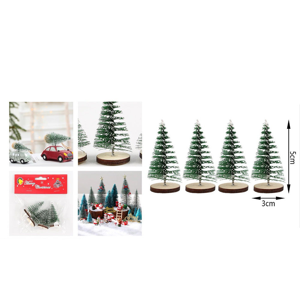 Χριστουγεννιάτικα Επιτραπέζια Διακοσμητικά Δεντράκια 5×3 εκ – Σετ 4 Τεμαχίων