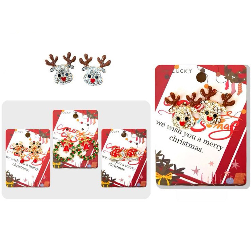 Χριστουγεννιάτικα Σκουλαρίκια από Ατσάλι 4 Σχέδια – 1 Τμχ