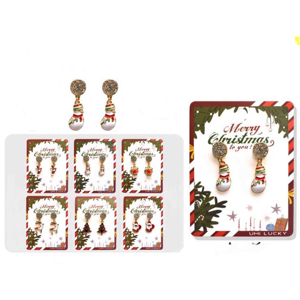 Χριστουγεννιάτικα Σκουλαρίκια από Ατσάλι 6 Σχέδια – 1 Τμχ