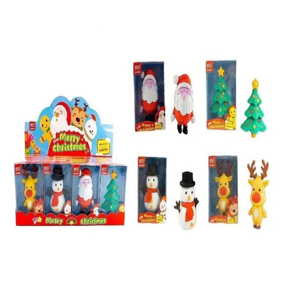 Χριστουγεννιάτικη Γόμα 9χ5 εκ 4 Σχέδια - 1 Τμχ