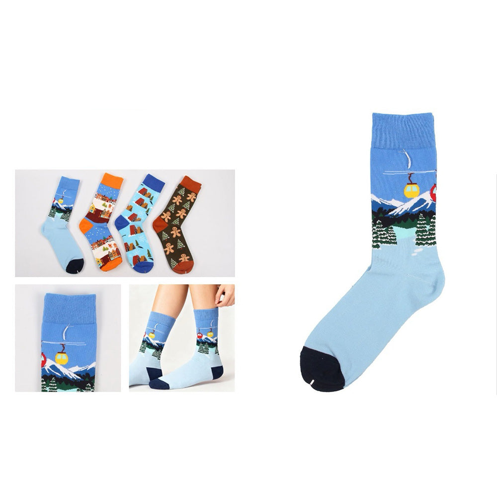 Χριστουγεννιάτικη Κάλτσα One Size σε 4 Σχέδια – 1 Ζευγάρι