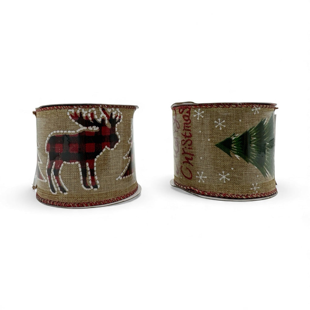 Χριστουγεννιάτικη Διακοσμητική Κορδέλα 6.4cm × 1.8m – 2 Σχέδια (1 Τεμάχιο)