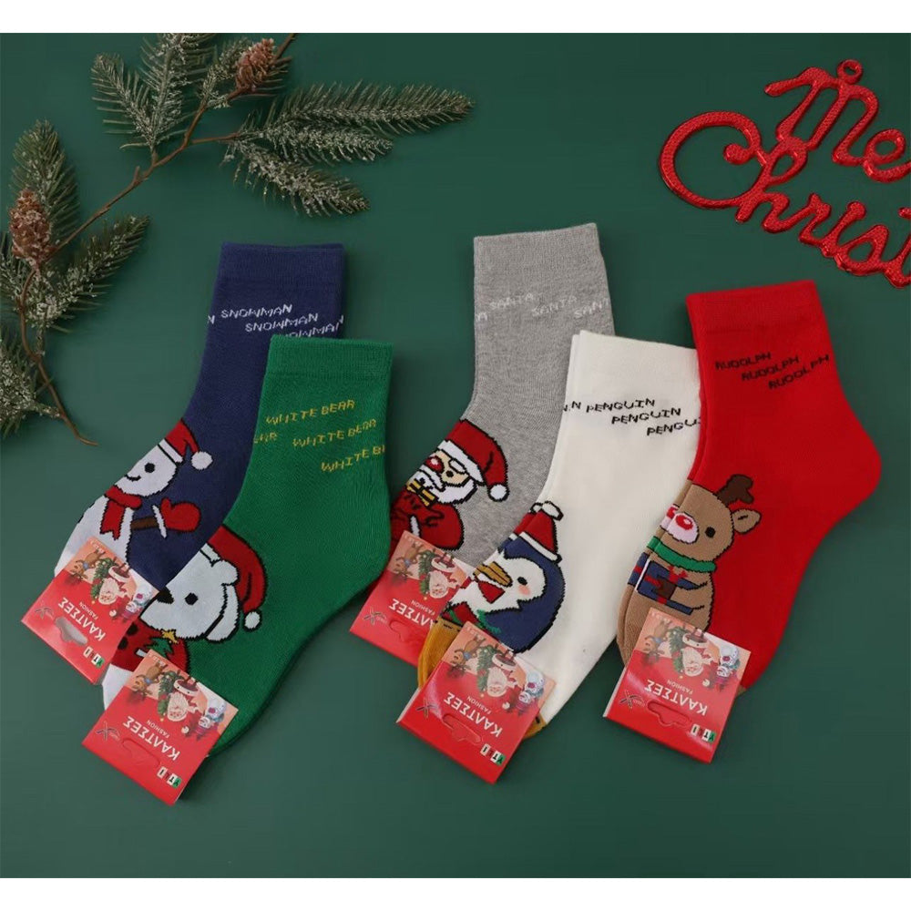 Χριστουγεννιάτικη Παιδική Κάλτσα Νο 32-36  5 Σχέδια - 1 Ζευγάρι