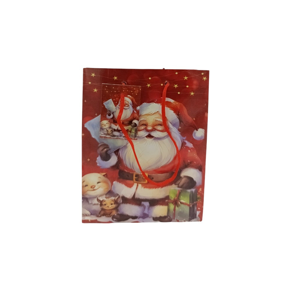 OEMΧριστουγεννιάτικη Σακούλα Δώρου Άγιος Βασίλης 15Χ12Χ6εκ 4 Σχέδια- 1 Τμχpapell.gr