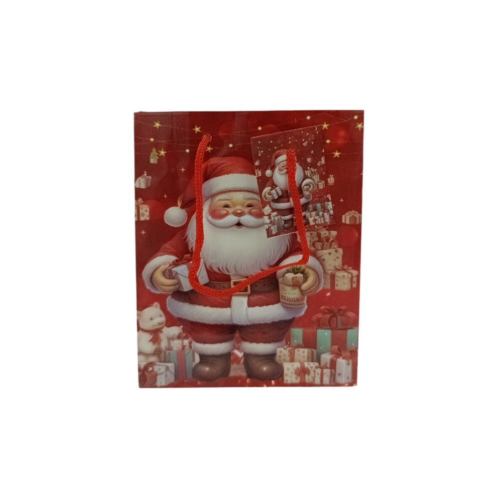 OEMΧριστουγεννιάτικη Σακούλα Δώρου Άγιος Βασίλης 15Χ12Χ6εκ 4 Σχέδια- 1 Τμχpapell.gr