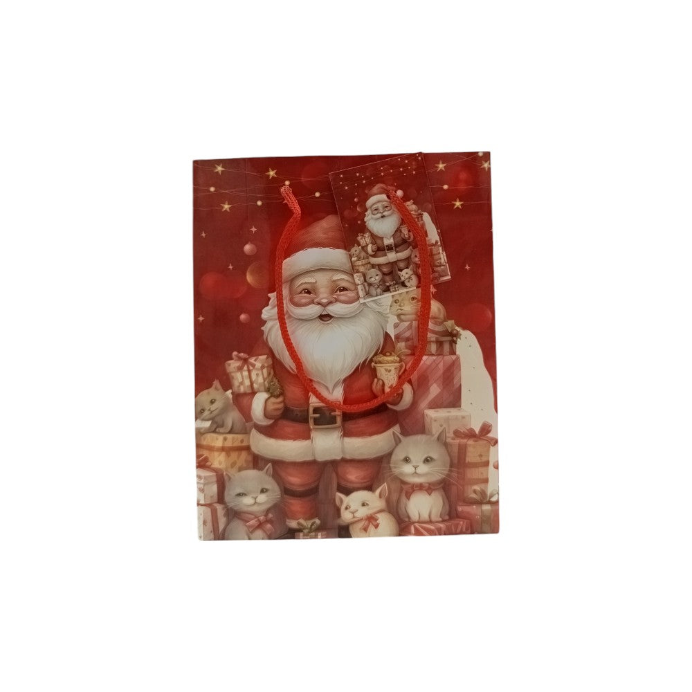 OEMΧριστουγεννιάτικη Σακούλα Δώρου Άγιος Βασίλης 15Χ12Χ6εκ 4 Σχέδια- 1 Τμχpapell.gr