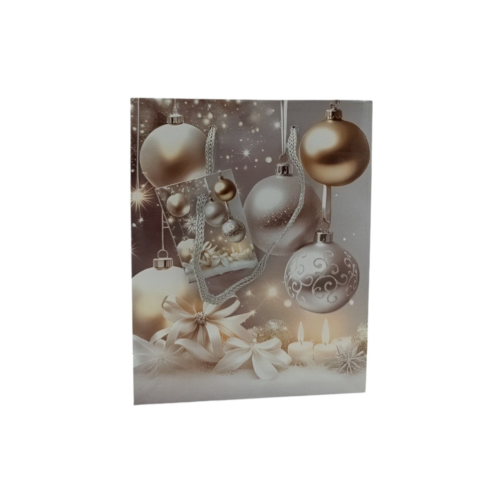 Χριστουγεννιάτικη Σακούλα Δώρου Χρυσά- Ασημί Σχέδια 15Χ12Χ6εκ 4 Σχέδια- 1 Τμχ