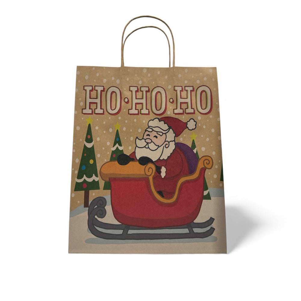 Χριστουγεννιάτικη Σακούλα Δώρου Craft “Ho Ho Άγιος Βασίλης” 32×26×12εκ