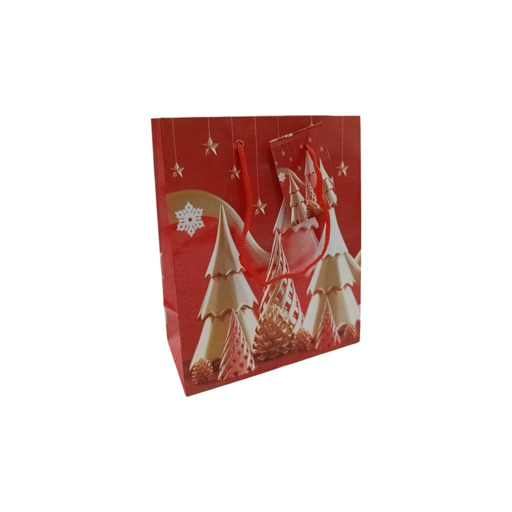 OEMΧριστουγεννιάτικη Σακούλα Δώρου Κόκκινα Σχέδια 15Χ12Χ6εκ 4 Σχέδια- 1 Τμχpapell.gr