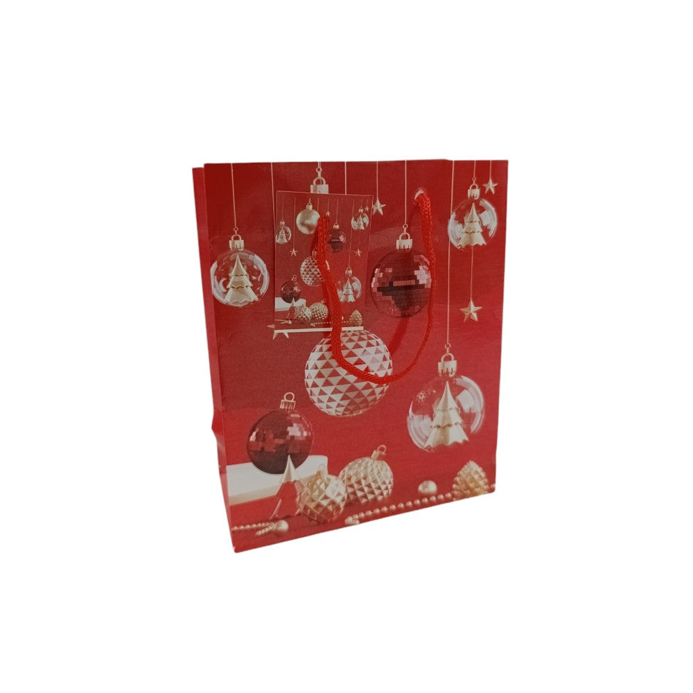OEMΧριστουγεννιάτικη Σακούλα Δώρου Κόκκινα Σχέδια 15Χ12Χ6εκ 4 Σχέδια- 1 Τμχpapell.gr