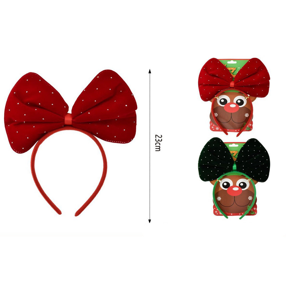 Χριστουγεννιάτικη Στέκα Φιόγκος με Στρας 23 εκ – 2 Χρώματα (1 Τμχ)