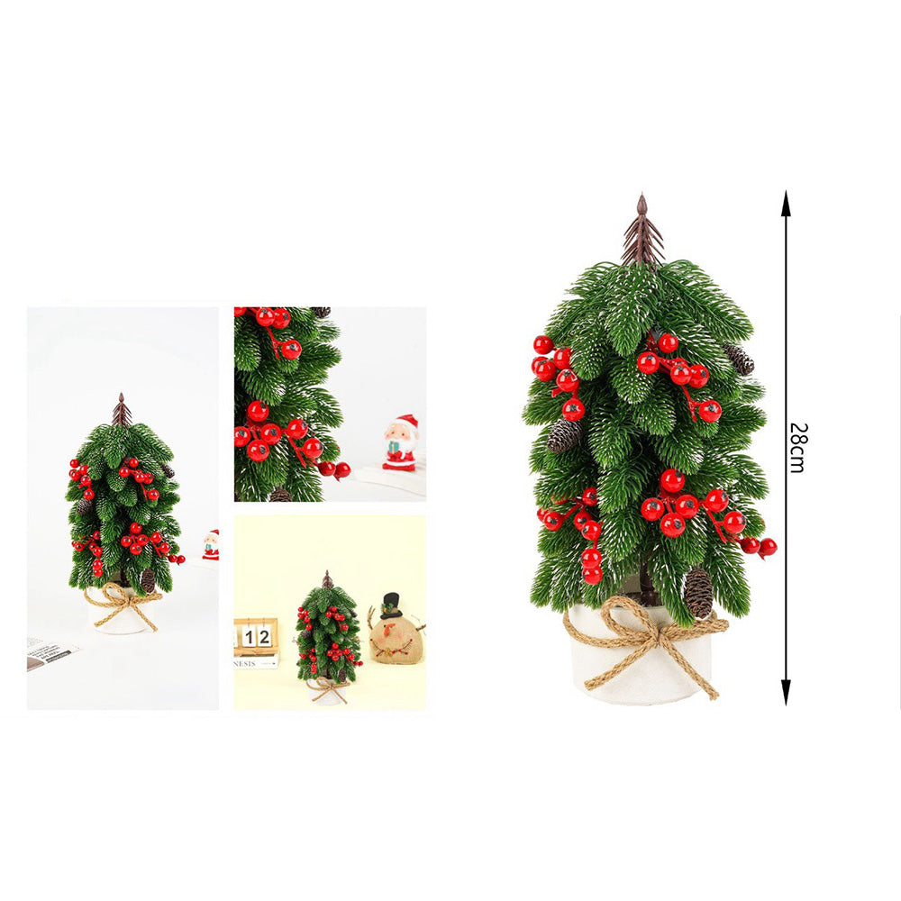 Χριστουγεννιάτικο Επιτραπέζιο Διακοσμητικό Δεντράκι με Κόκκινους Καρπούς 28 εκ