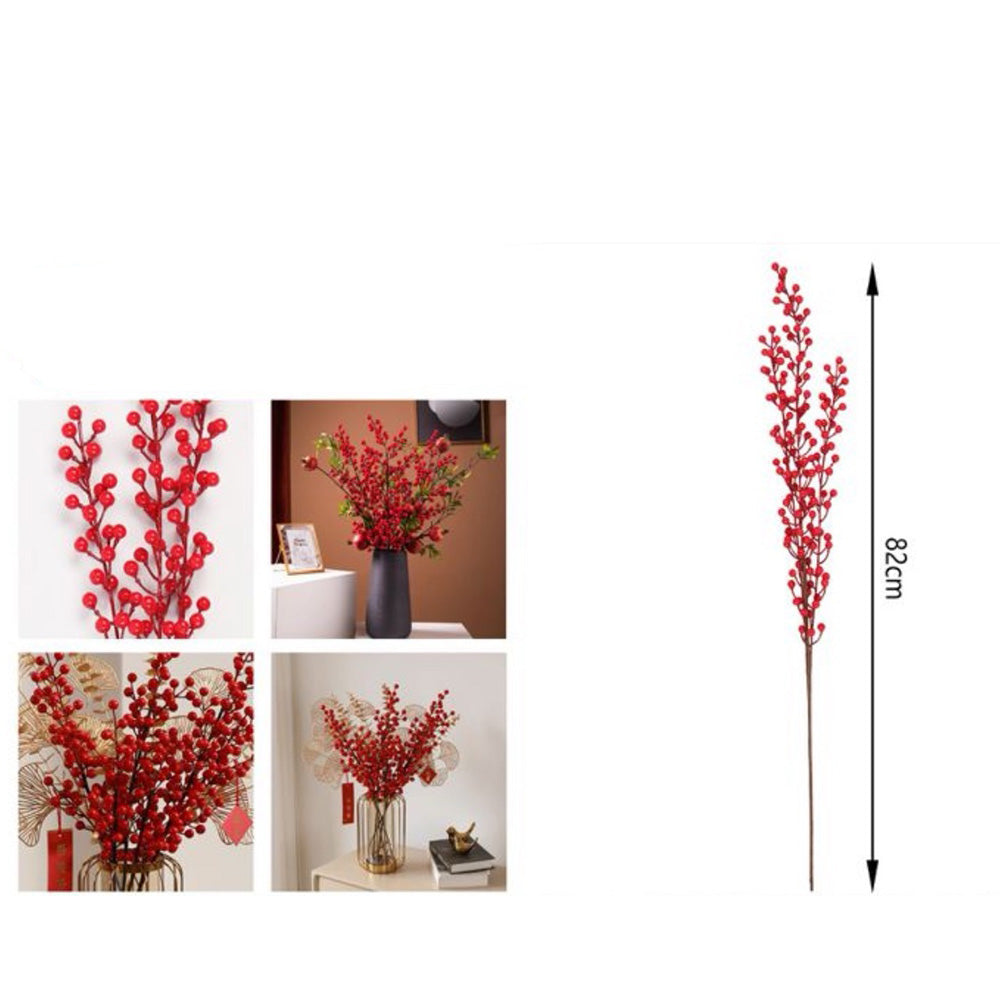 Χριστουγεννιάτικο Διακοσμητικό Κλαδί με Κόκκινους Καρπούς 82 εκ