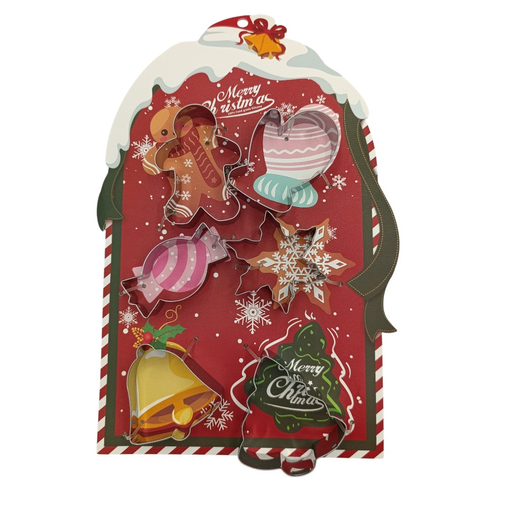 Χριστουγεννιάτικο Σετ Φόρμες Γλυκών Μεταλλικές 6τμχ 8εκ