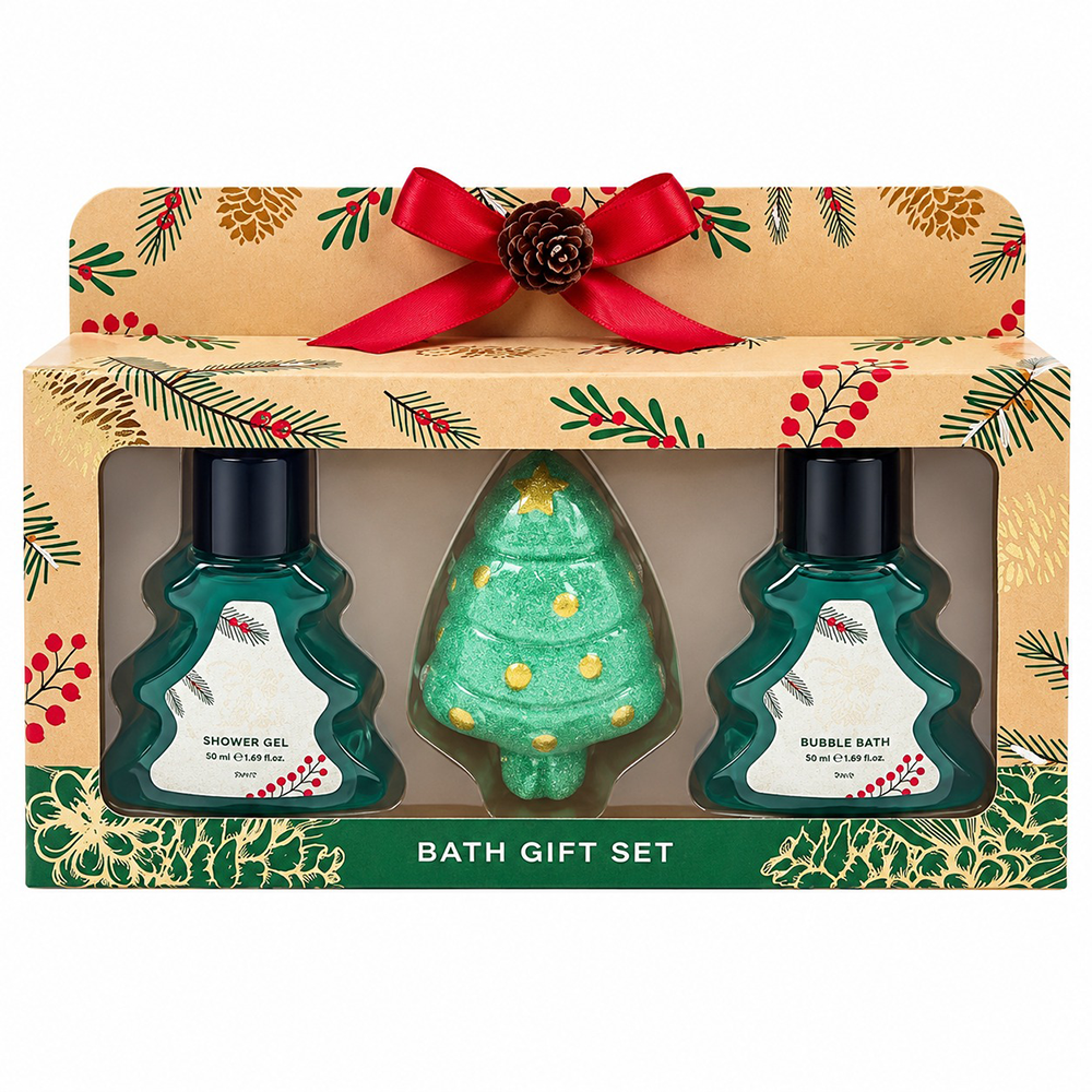 Χριστουγεννιάτικο Σετ Μπάνιου Bath Gift Set Δέντρο 4 Τμχ 21x4x14 εκ