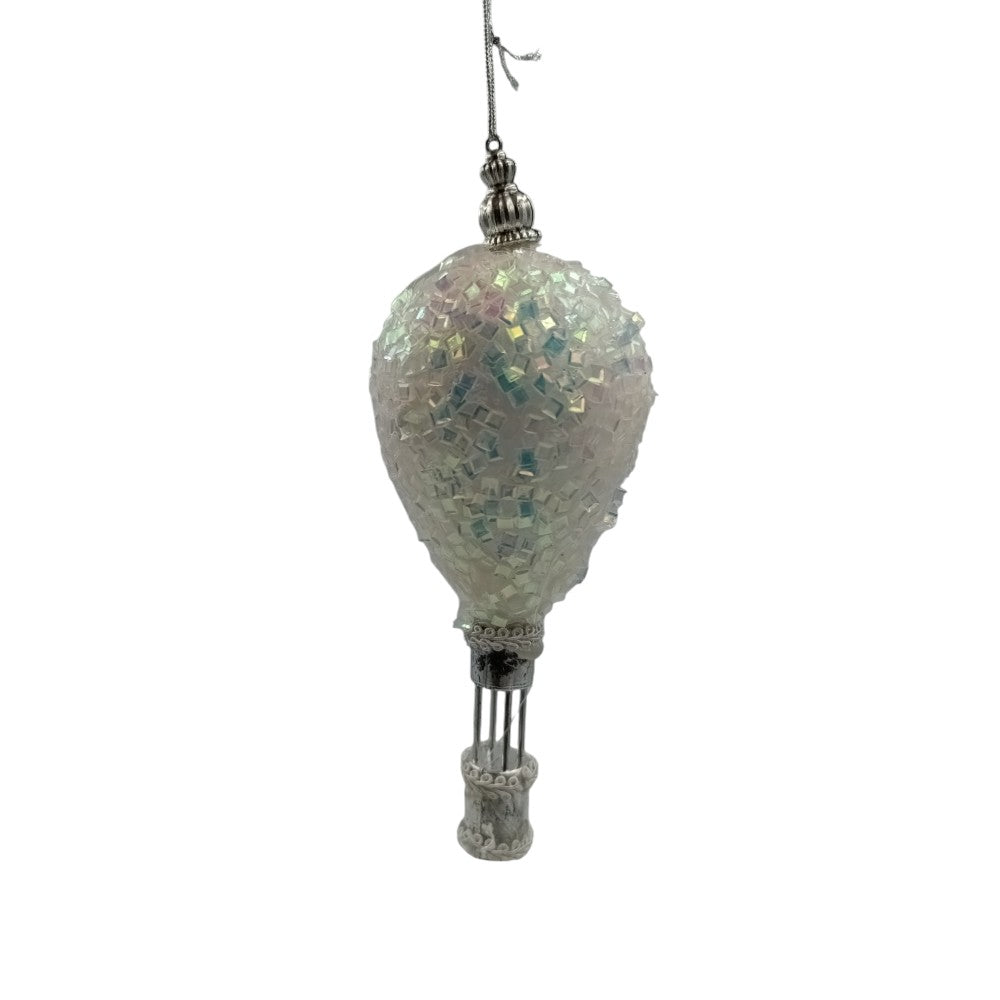 Χριστουγεννιάτικο Στολίδι Αερόστατο Με Ιριδίζοντα Στρας 21εκ