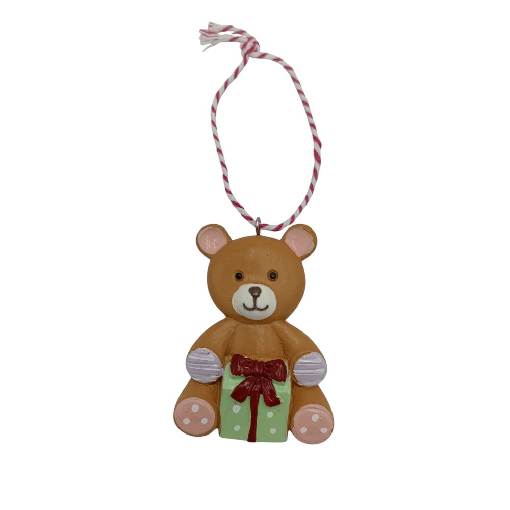 Χριστουγεννιάτικο Στολίδι Αρκουδάκι 7x5εκ 2 Σχέδια - 1τμχ