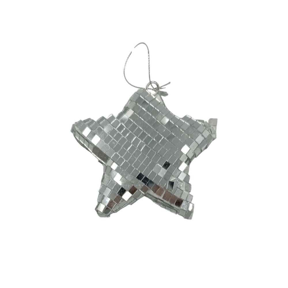 Χριστουγεννιάτικο Στολίδι Ασημί Καθρεφτίζον Αστέρι 12εκ