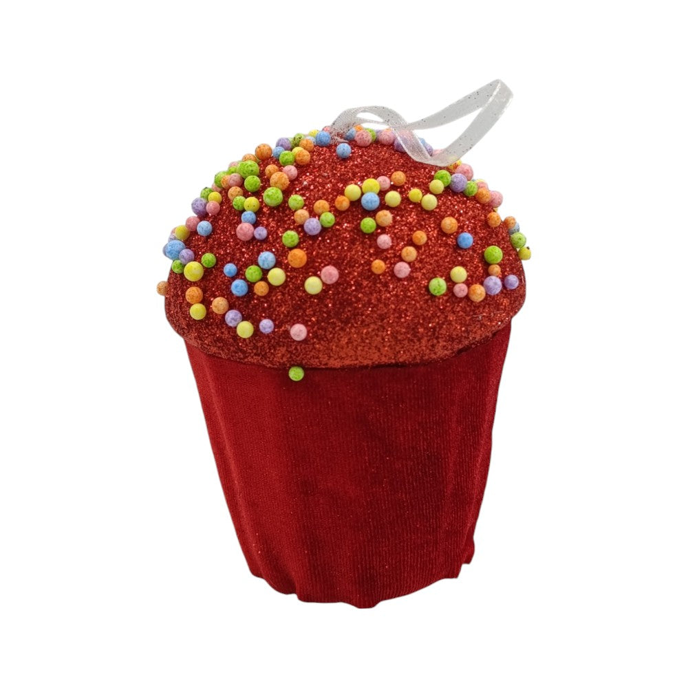 OEMΧριστουγεννιάτικο Στολίδι Cupcake Κόκκινο Φελιζόλ Με Πολύχρωμη Τρούφα 10Χ8.5εκpapell.gr