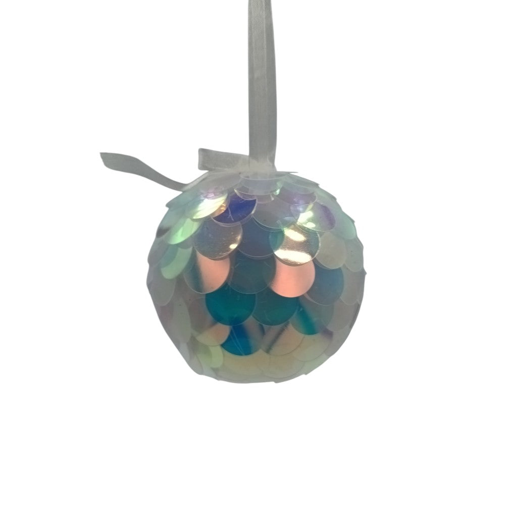 Χριστουγεννιάτικο Στολίδι Μπάλα Με Ιριδίζουσες Παγιέτες 10εκ