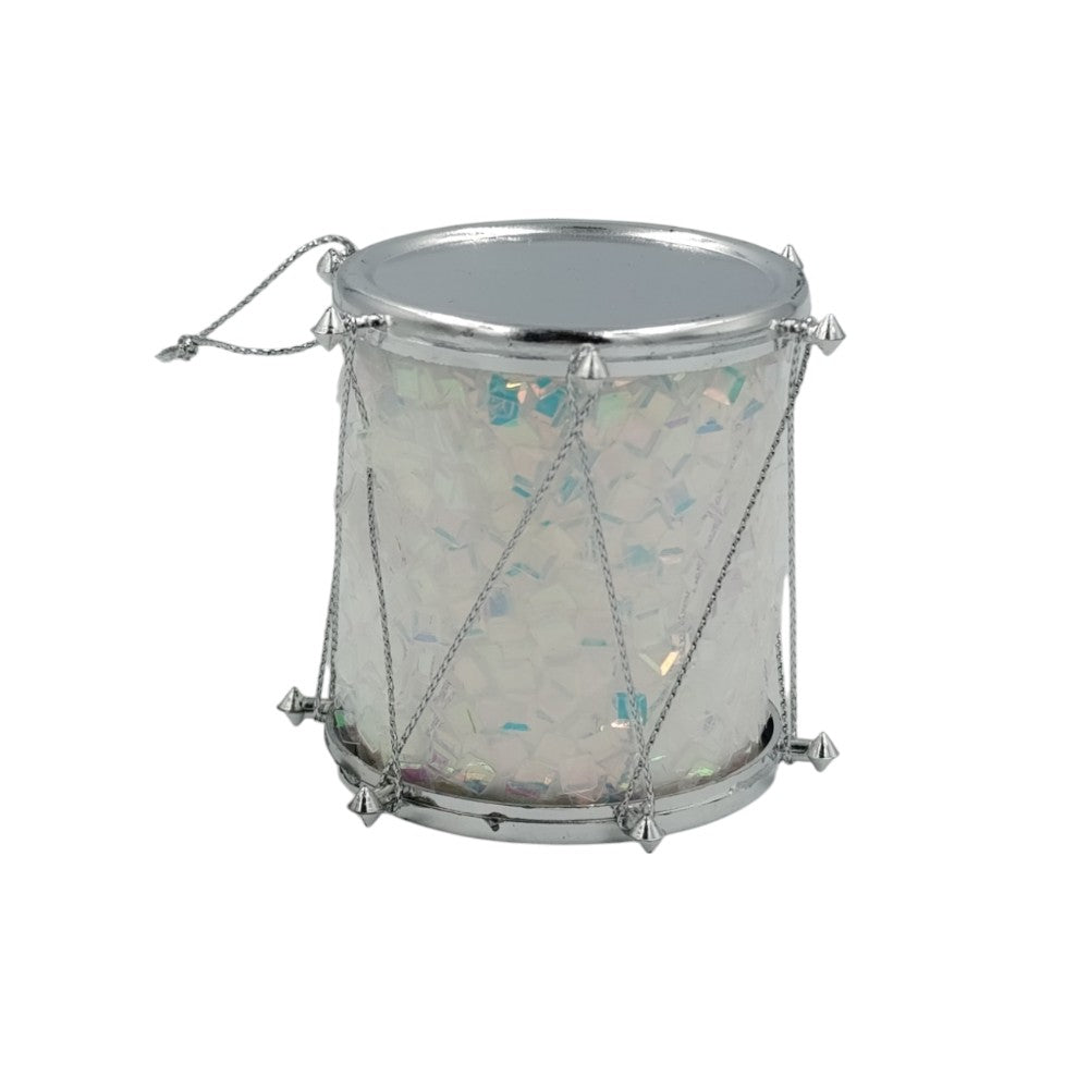 Χριστουγεννιάτικο Στολίδι Τύμπανο Με Ιριδίζον Στρας 6.5εκ