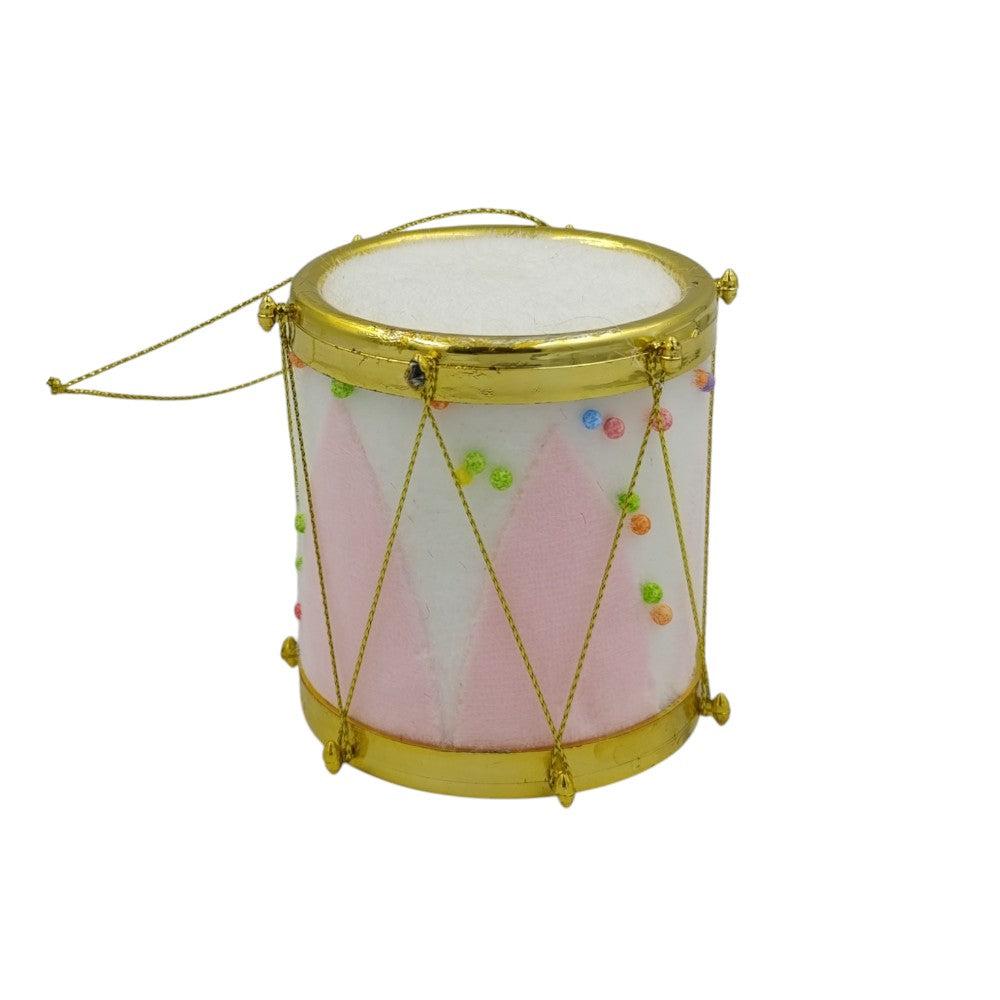 Χριστουγεννιάτικο Στολίδι Τύμπανο Φελιζόλ Ροζ 8εκ