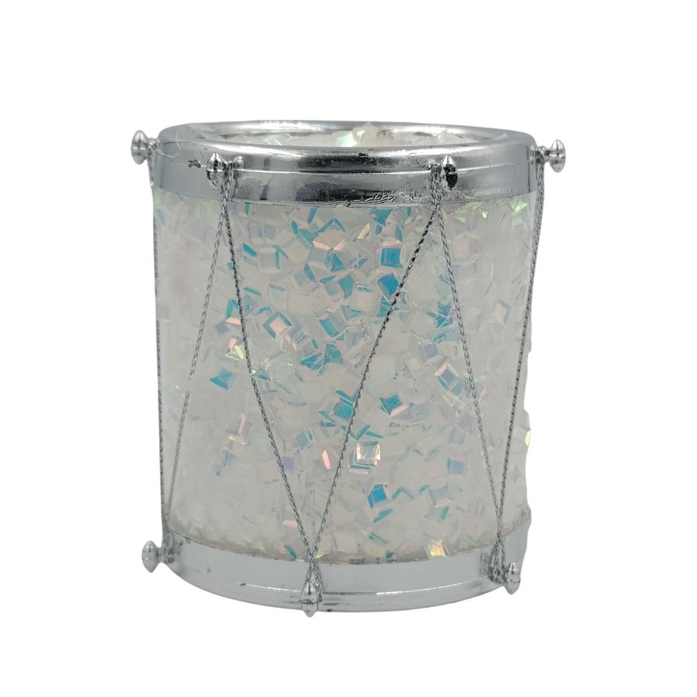 Χριστουγεννιάτικο Στολίδι Δέντρου Τύμπανο Με Ιριδίζον Στρας 8Χ8εκ