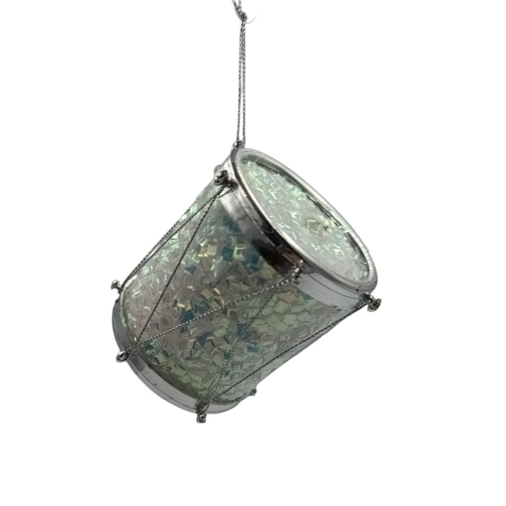 Χριστουγεννιάτικο Στολίδι Δέντρου Τύμπανο Με Ιριδίζον Στρας 8Χ8εκ