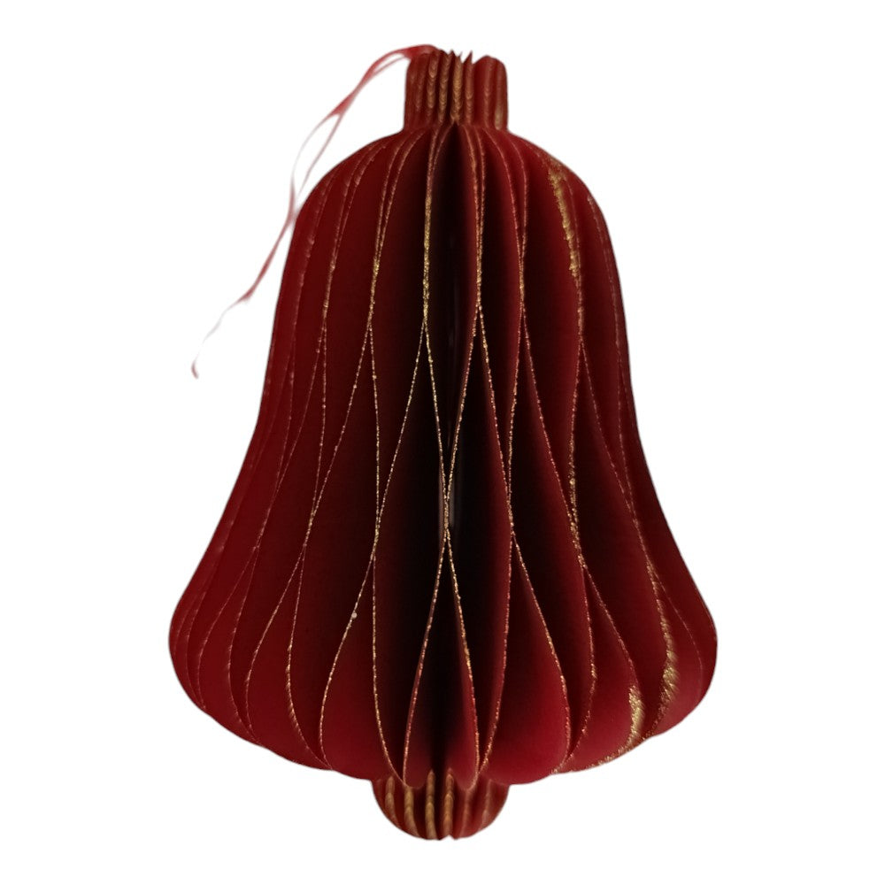 Χριστουγεννιάτικο Στολίδι Χάρτινο Καμπάνα Κόκκινη 10εκ