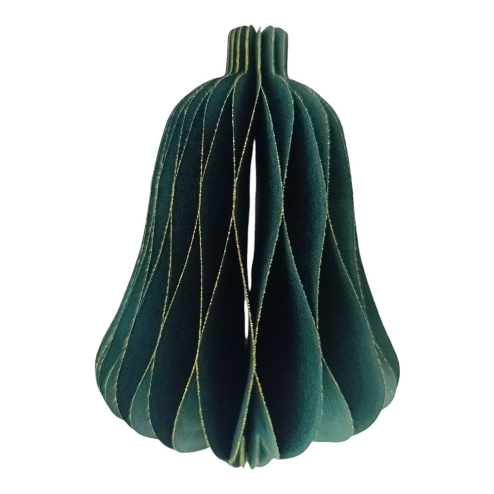 Χριστουγεννιάτικο Στολίδι Χάρτινο Καμπάνα Πράσινη 10εκ