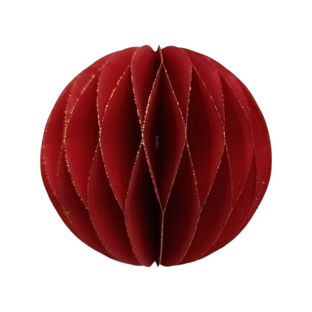 Χριστουγεννιάτικο Στολίδι Χάρτινο Μπάλα Στρόγγυλη Κόκκινη 7.5εκ