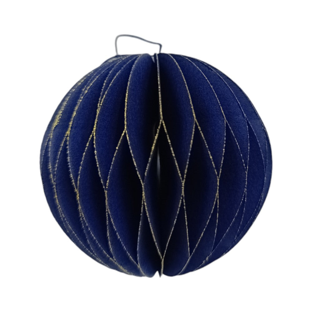 Χριστουγεννιάτικο Στολίδι Χάρτινο Μπάλα Στρόγγυλη Μπλε 7.5εκ