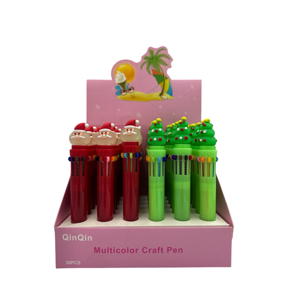 Χριστουγεννιάτικο Στυλό 10 Χρωμάτων – 2 Σχέδια (1 Τεμάχιο)