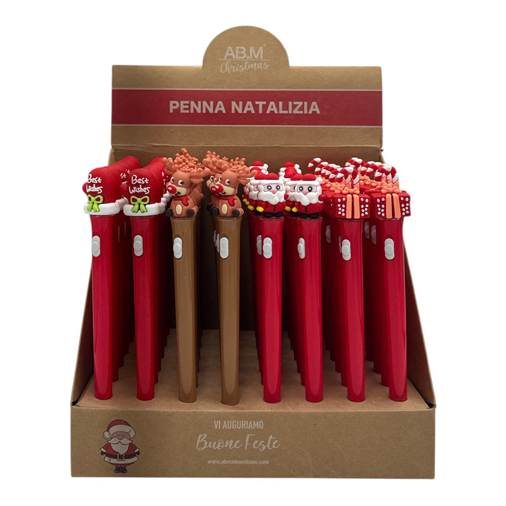 Χριστουγεννιάτικο Στυλό Με Φως 4 Σχέδια - 1 Τμχ