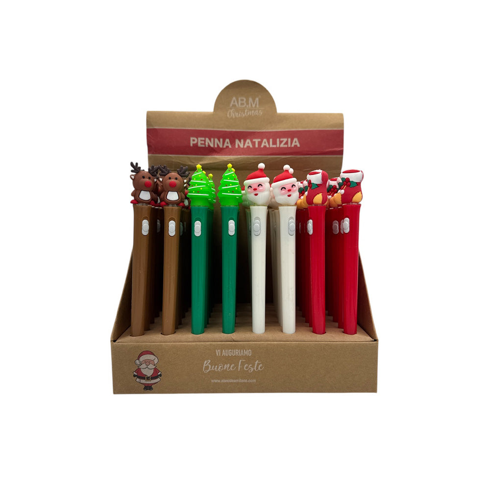 Χριστουγεννιάτικο Στυλό Με Φως 4 Σχέδια - 1 Τμχ