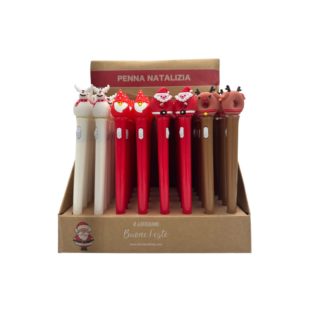 Χριστουγεννιάτικο Στυλό Με Φως 4 Σχέδια - 1 Τμχ